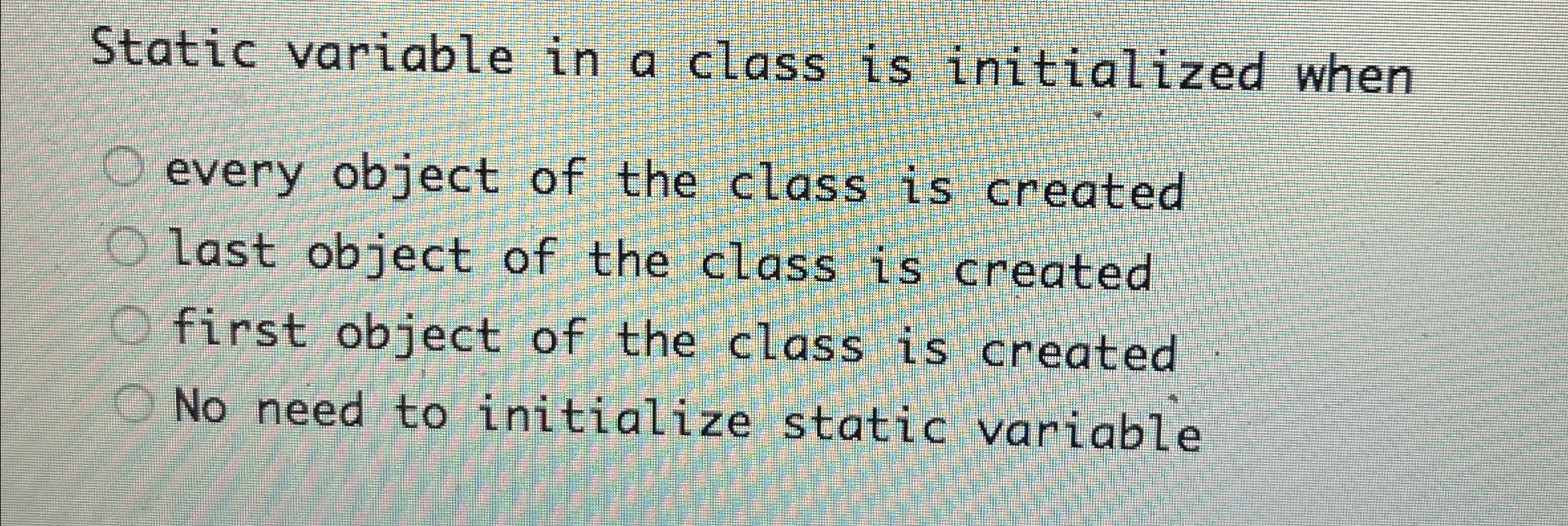 Static variable in a class is initialized when