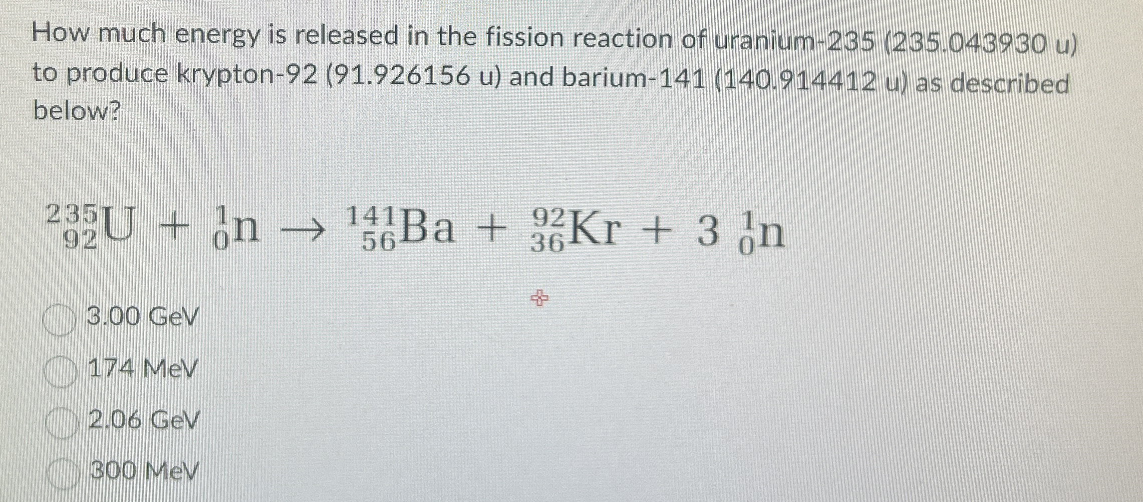 How much energy is released in the fission