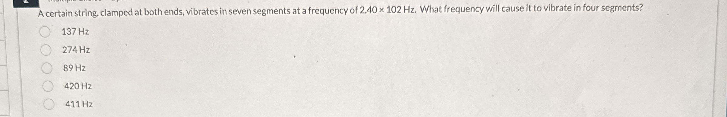 A certain string, clamped at both ends, vibrates
