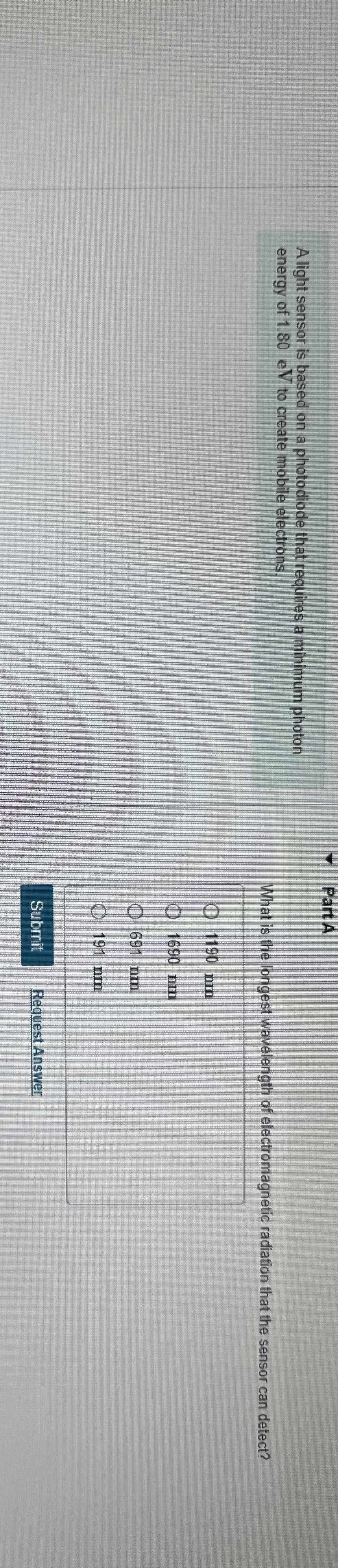 A light sensor is based on a photodiode that
