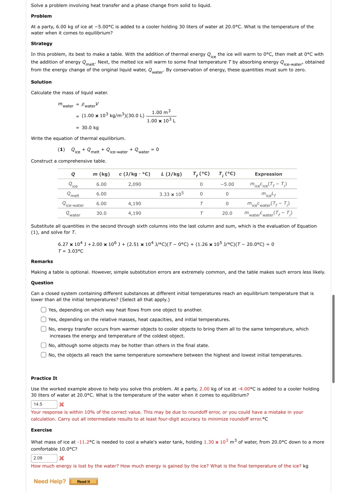 GoalSolve a calorimetry problem involving three