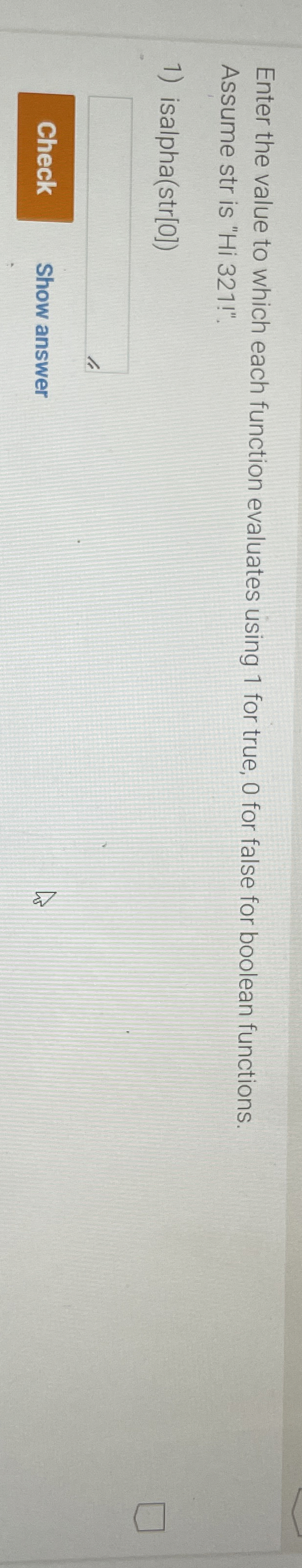 Enter the value to which each function evaluates