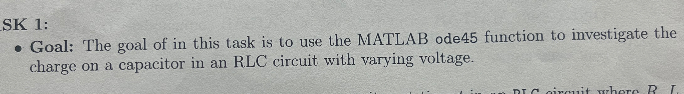 SK 1 : Goal: The goal of in this task is to use