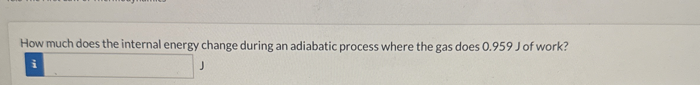 How much does the internal energy change during