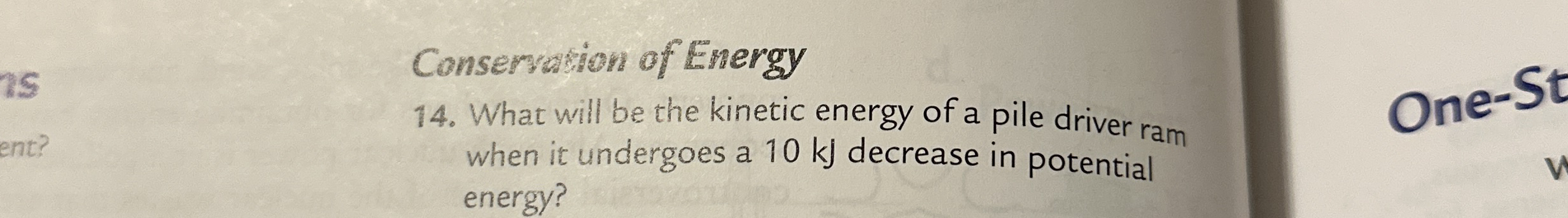 Conserwation of Energy 1 4 . What will be the