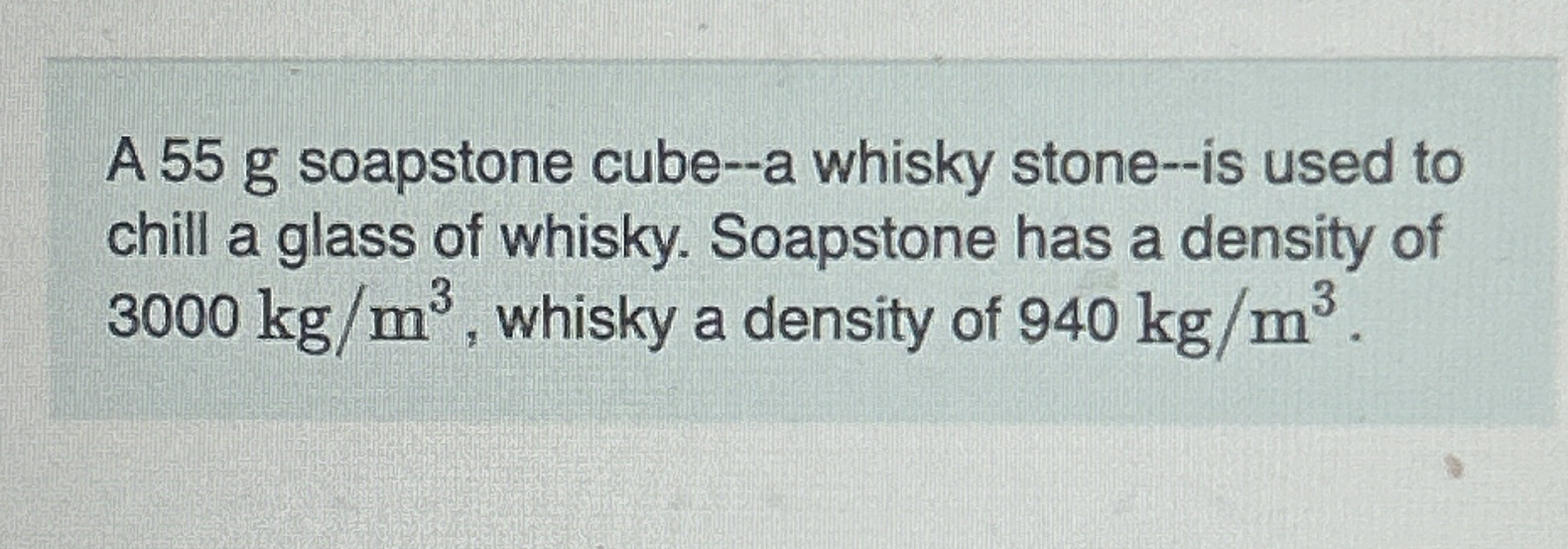 A 5 5 g soapstone cube - - a whisky stone - - is
