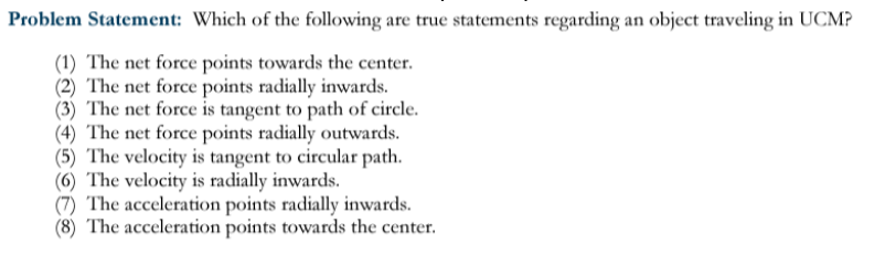 Problem Statement: Which of the following are