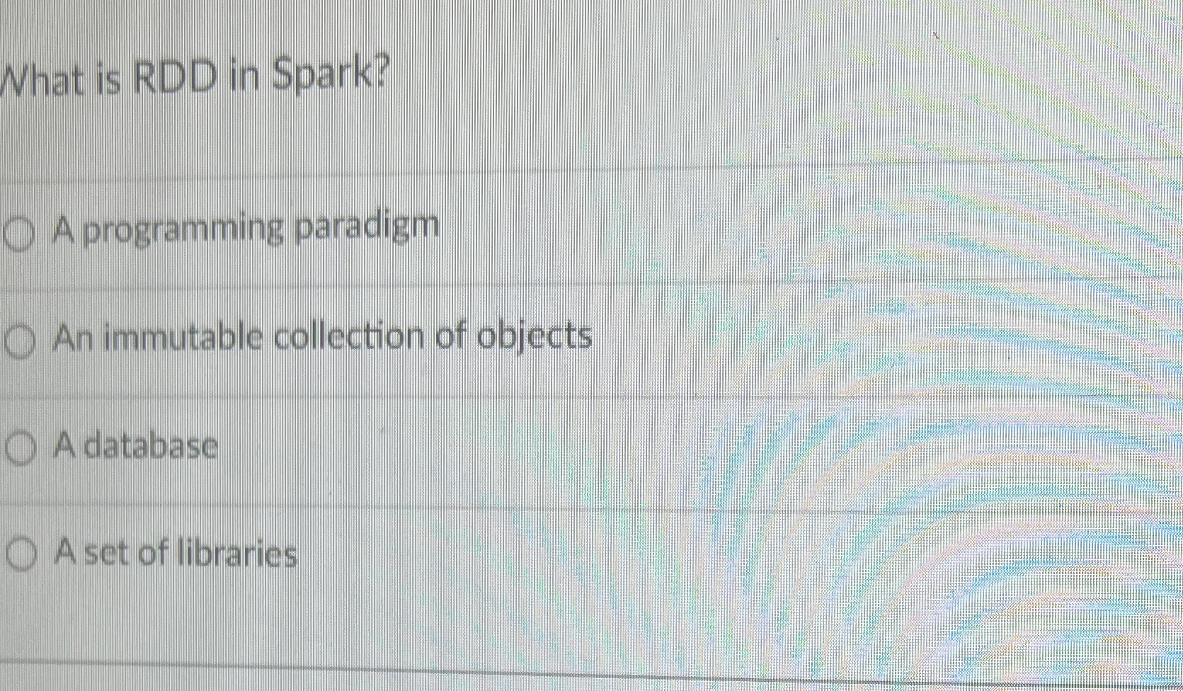 What is RDD in Spark? A programming paradigm An