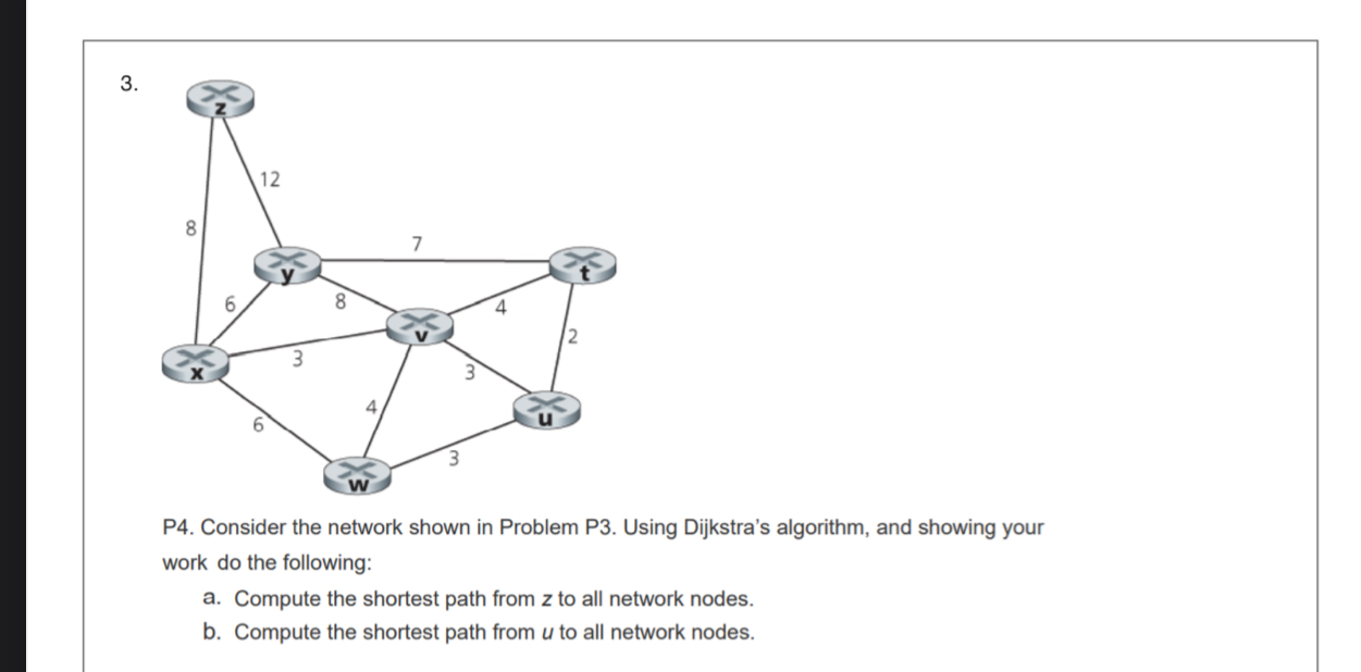 3 P 4 . Consider the network shown in Problem P 3