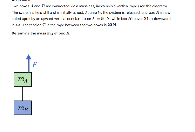 Two boxes \ ( A \ ) and \ ( B \ ) are connected