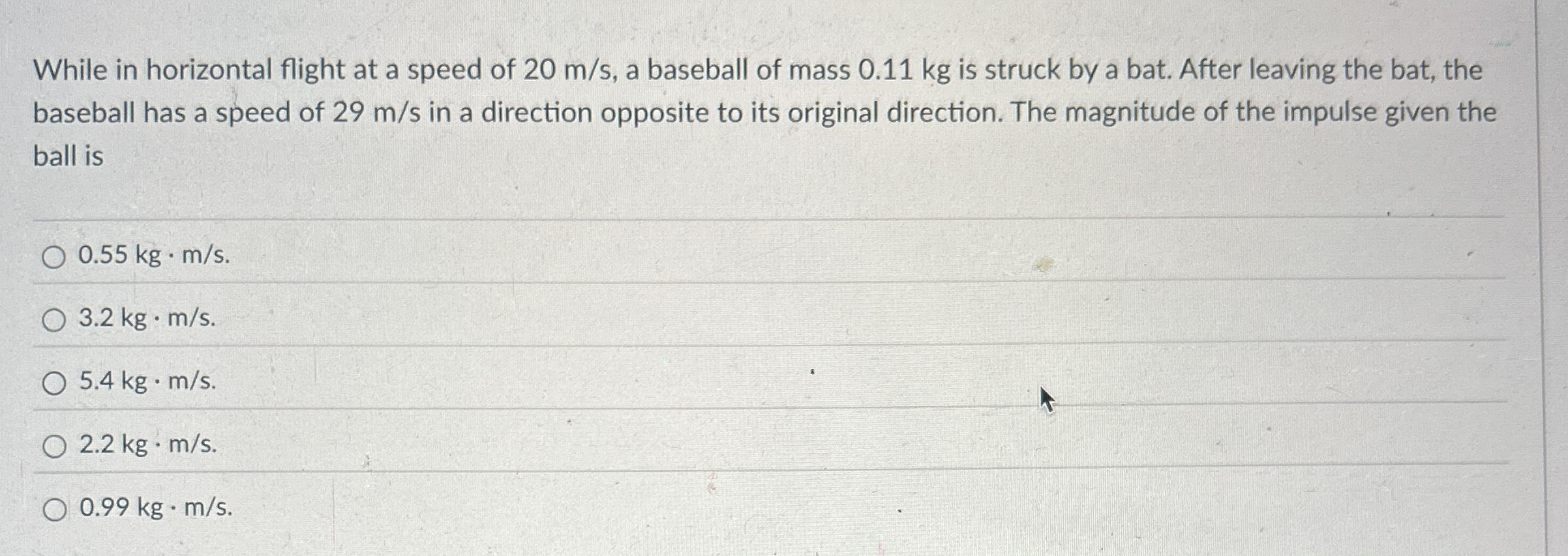 While in horizontal flight at a speed of 2 0 m s
