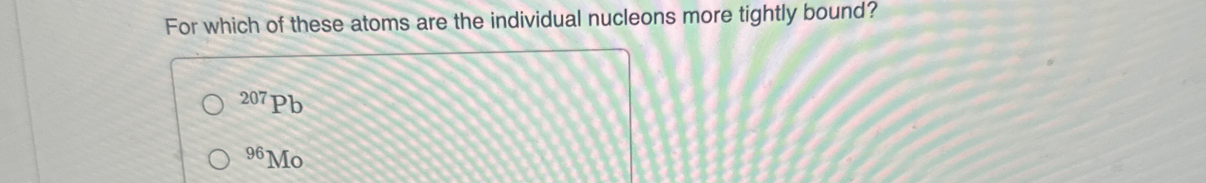 For which of these atoms are the individual