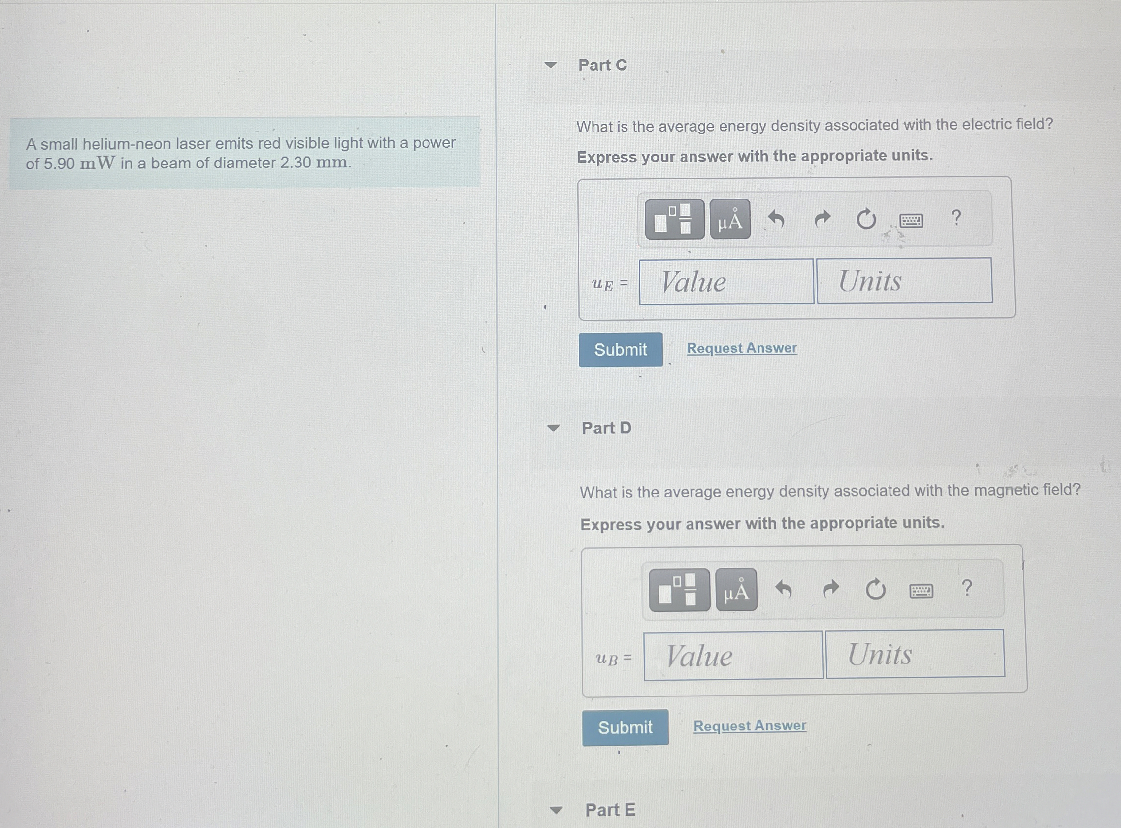 A small helium - neon laser emits red visible