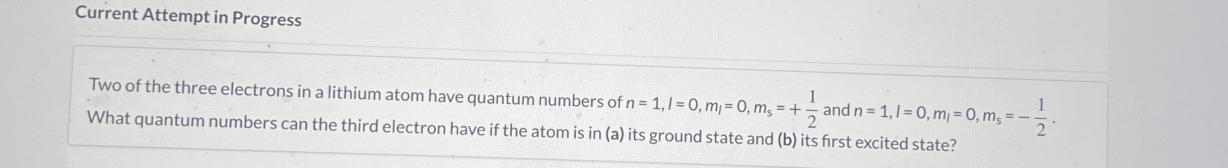 Current Attempt in Progress Two of the three