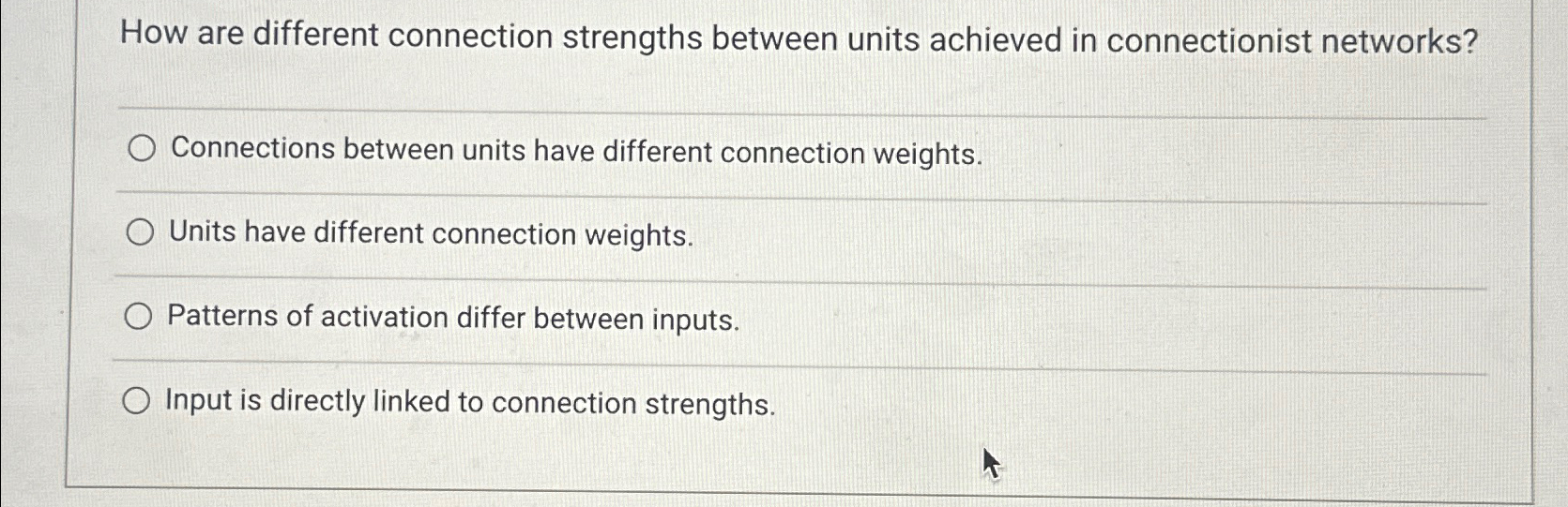 How are different connection strengths between
