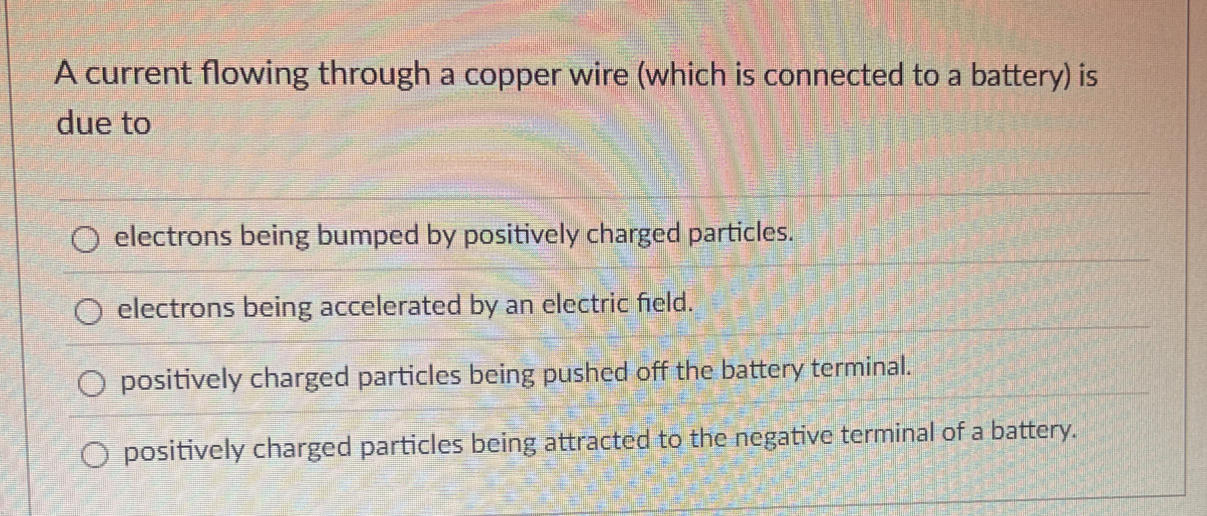 A current flowing through a copper wire ( which