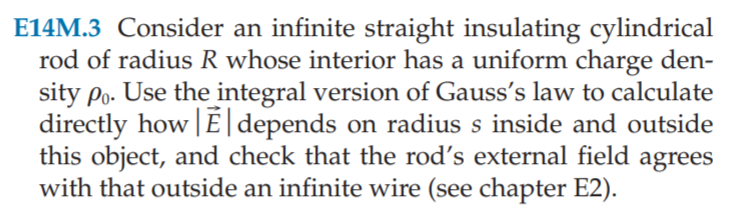 E 1 4 M . 3 Consider an infinite straight