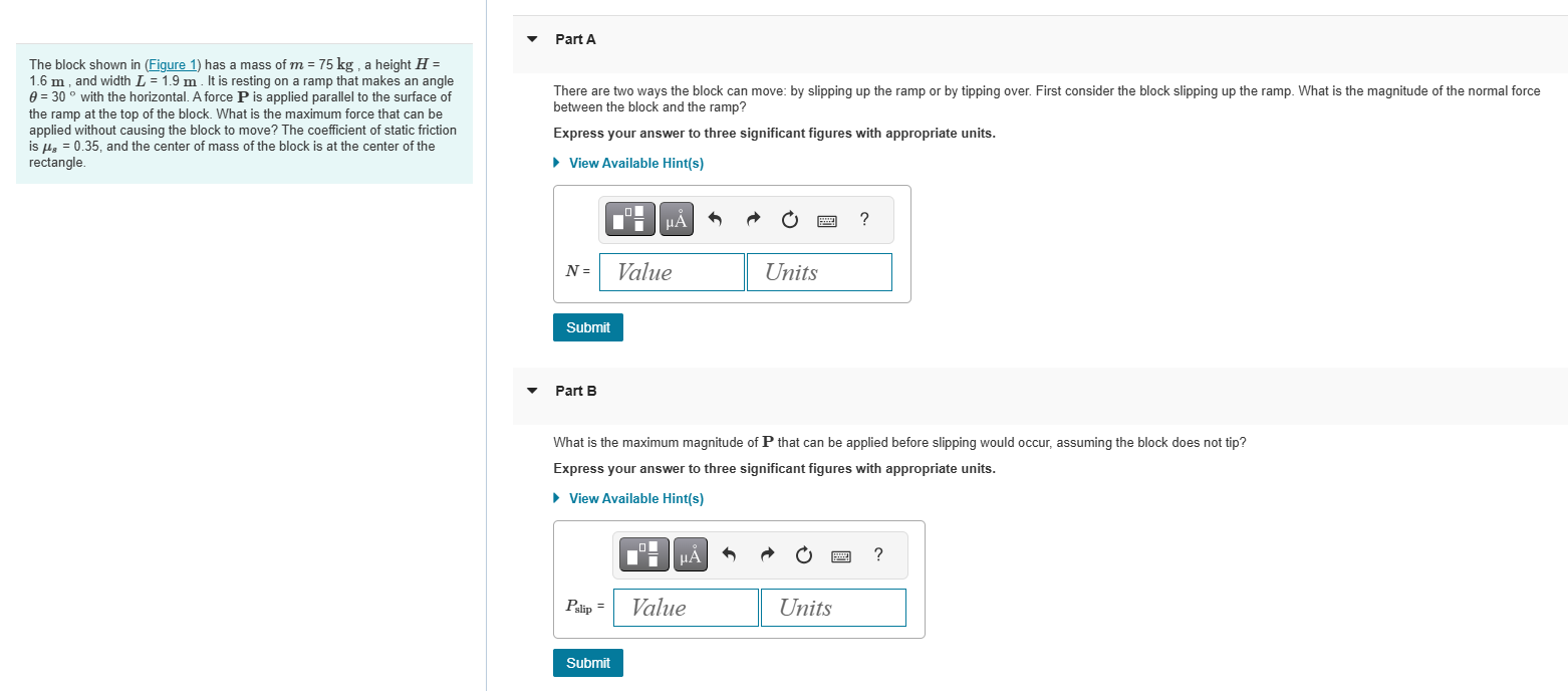 The block shown in ( Figure 1 ) has a mass of mm