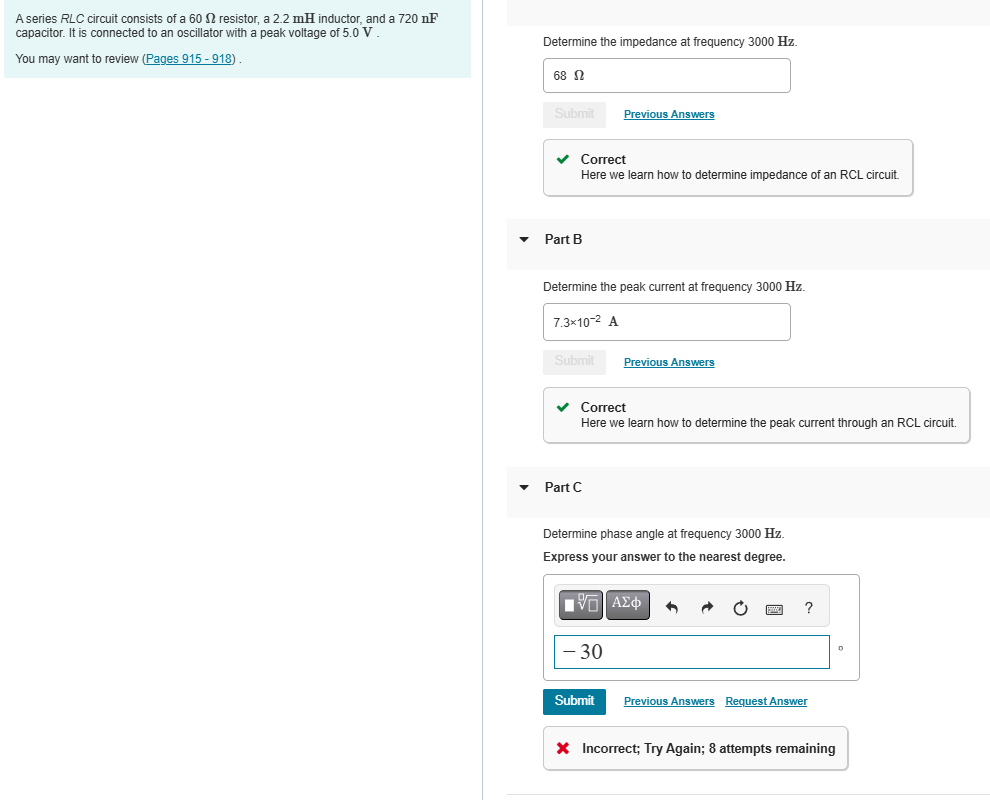 A series \ ( R L C \ ) circuit consists of a \ (