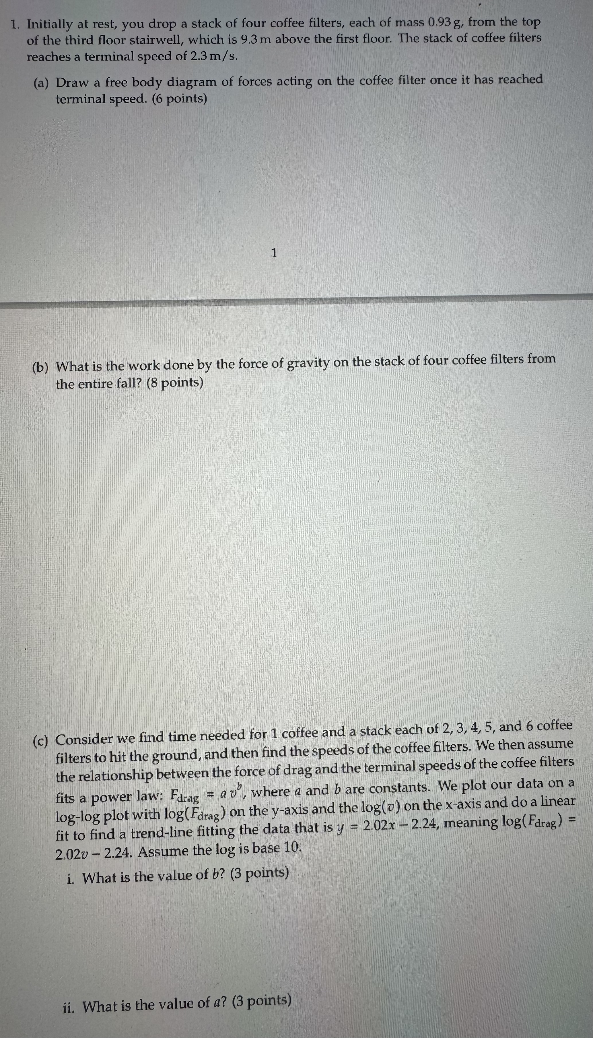 Initially at rest, you drop a stack of four