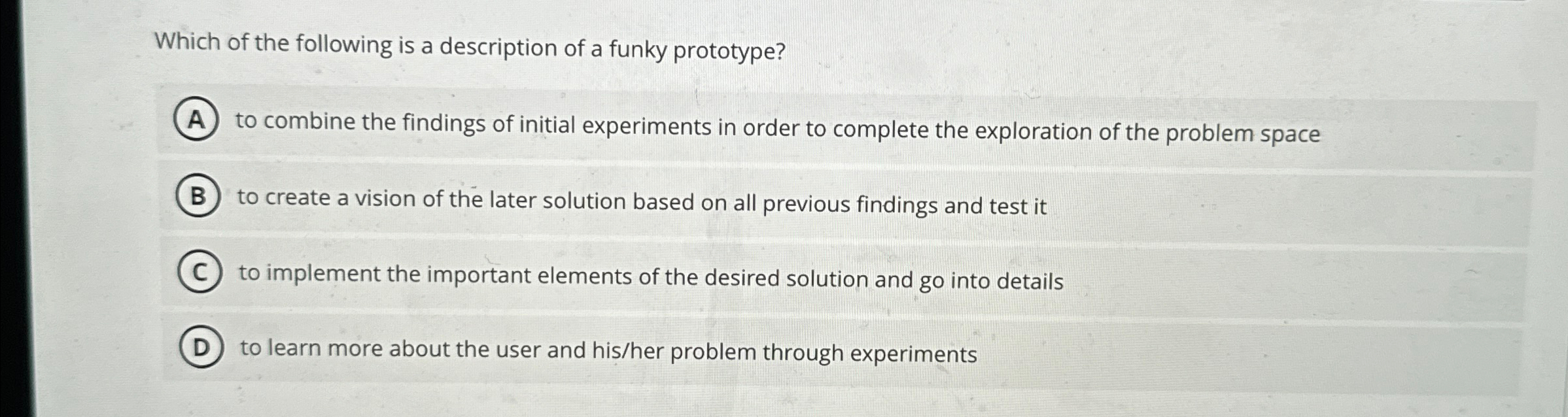 Which of the following is a description of a