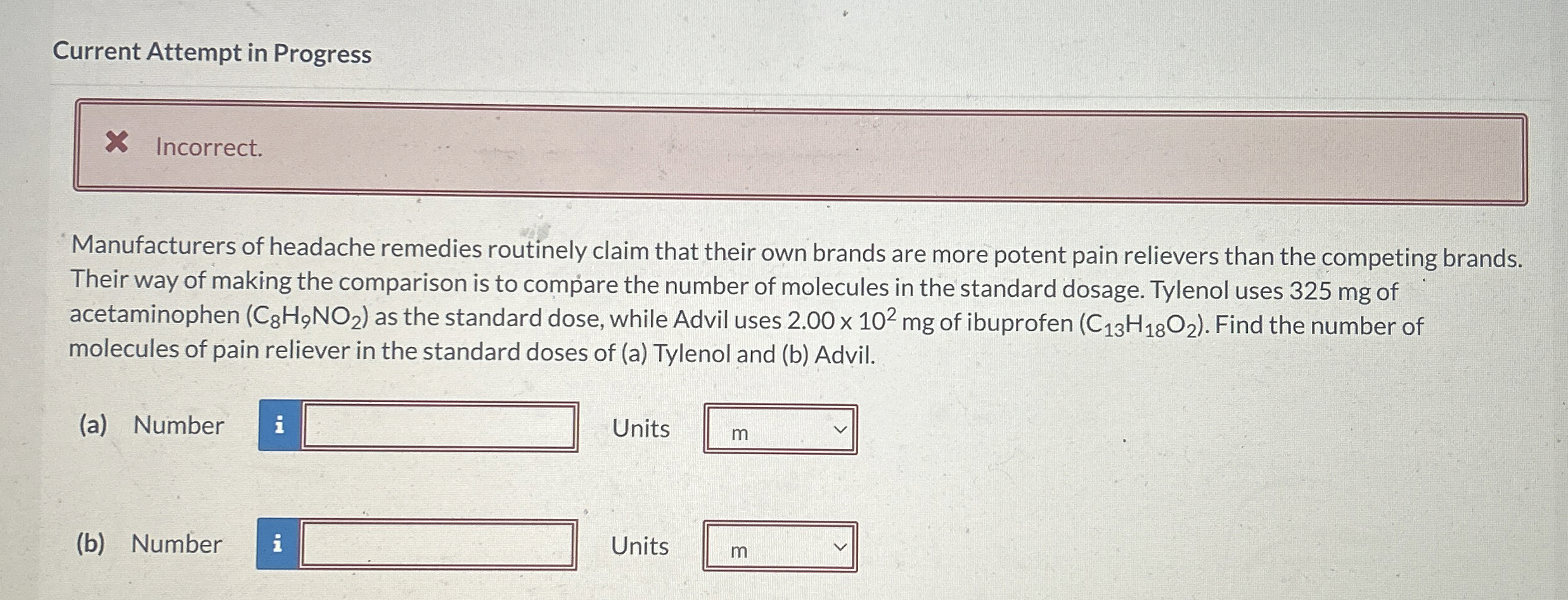 Current Attempt in Progress Incorrect.