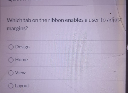 Which tab on the ribbon enables a user to adjust