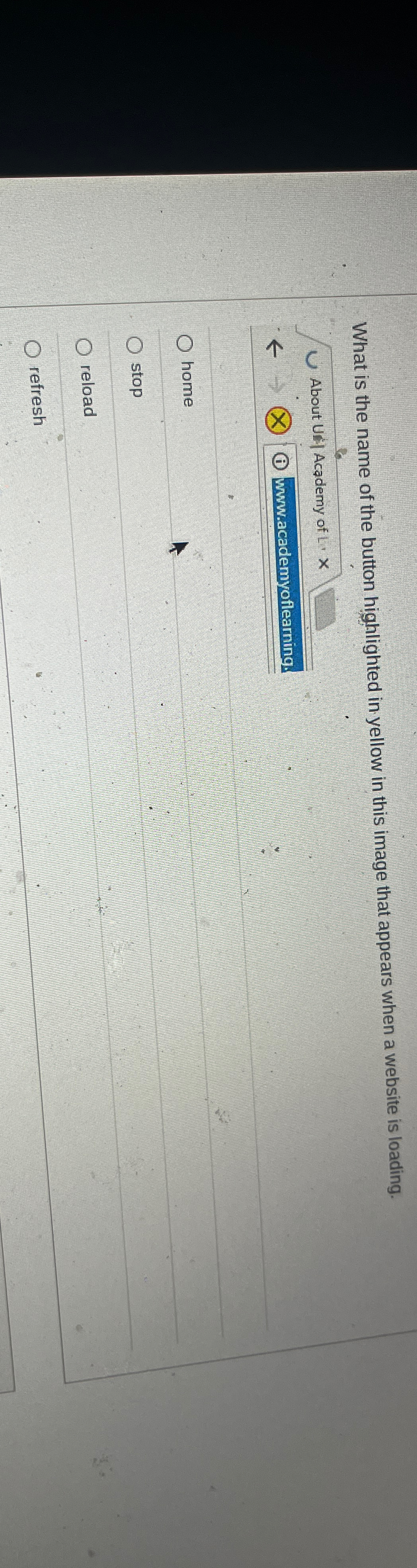 What is the name of the button highlighted in