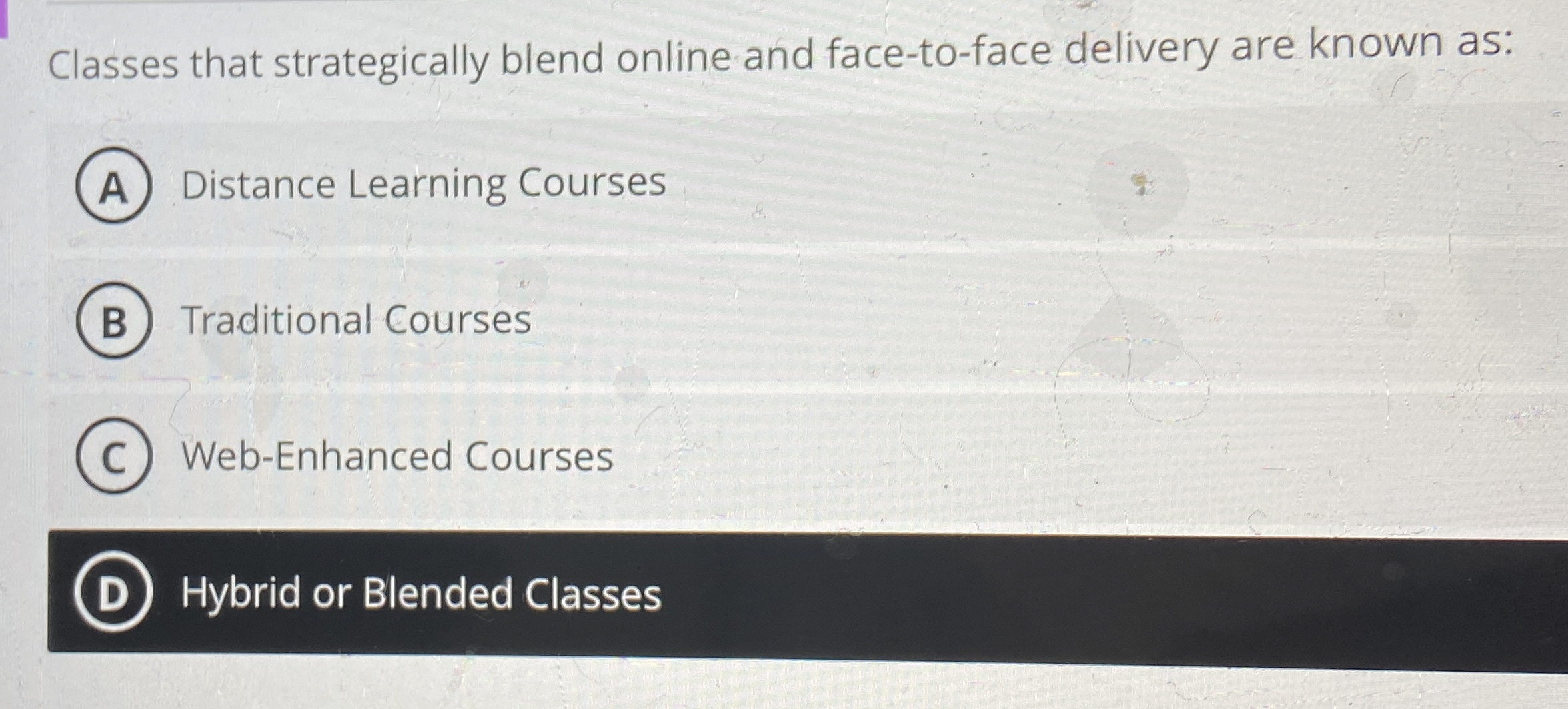 Classes that strategically blend online and face