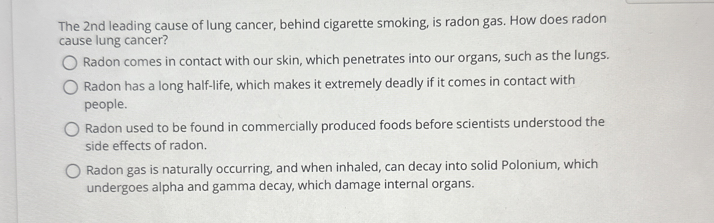 The 2 nd leading cause of lung cancer, behind
