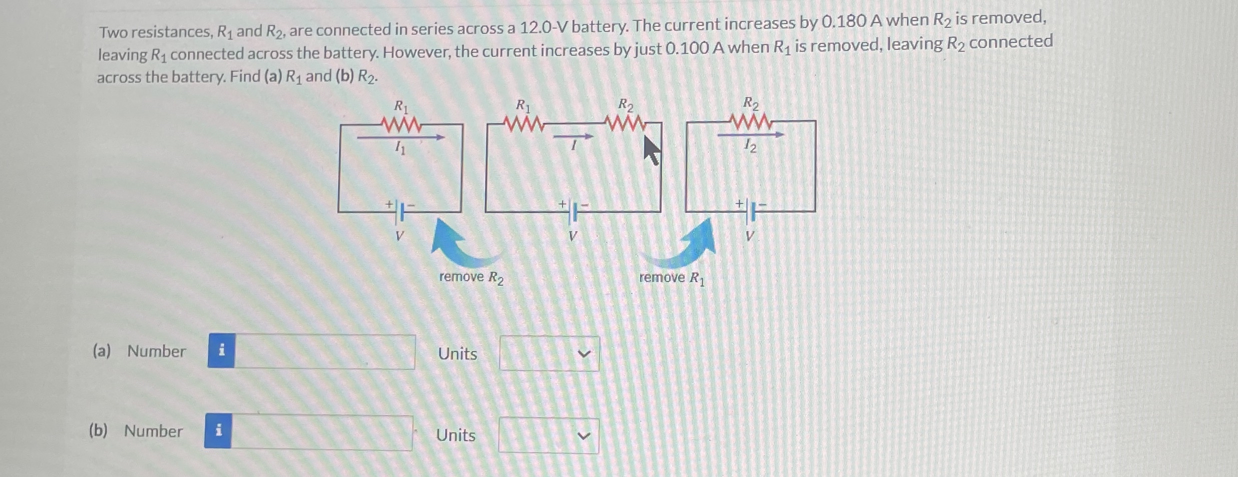 Two resistances, R 1 and R 2 , are connected in