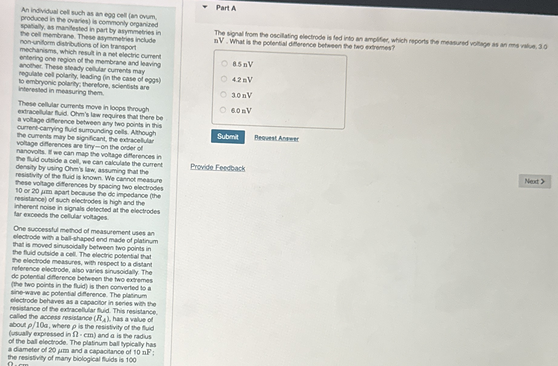 An individual cell such as an egg cell ( an ovum,