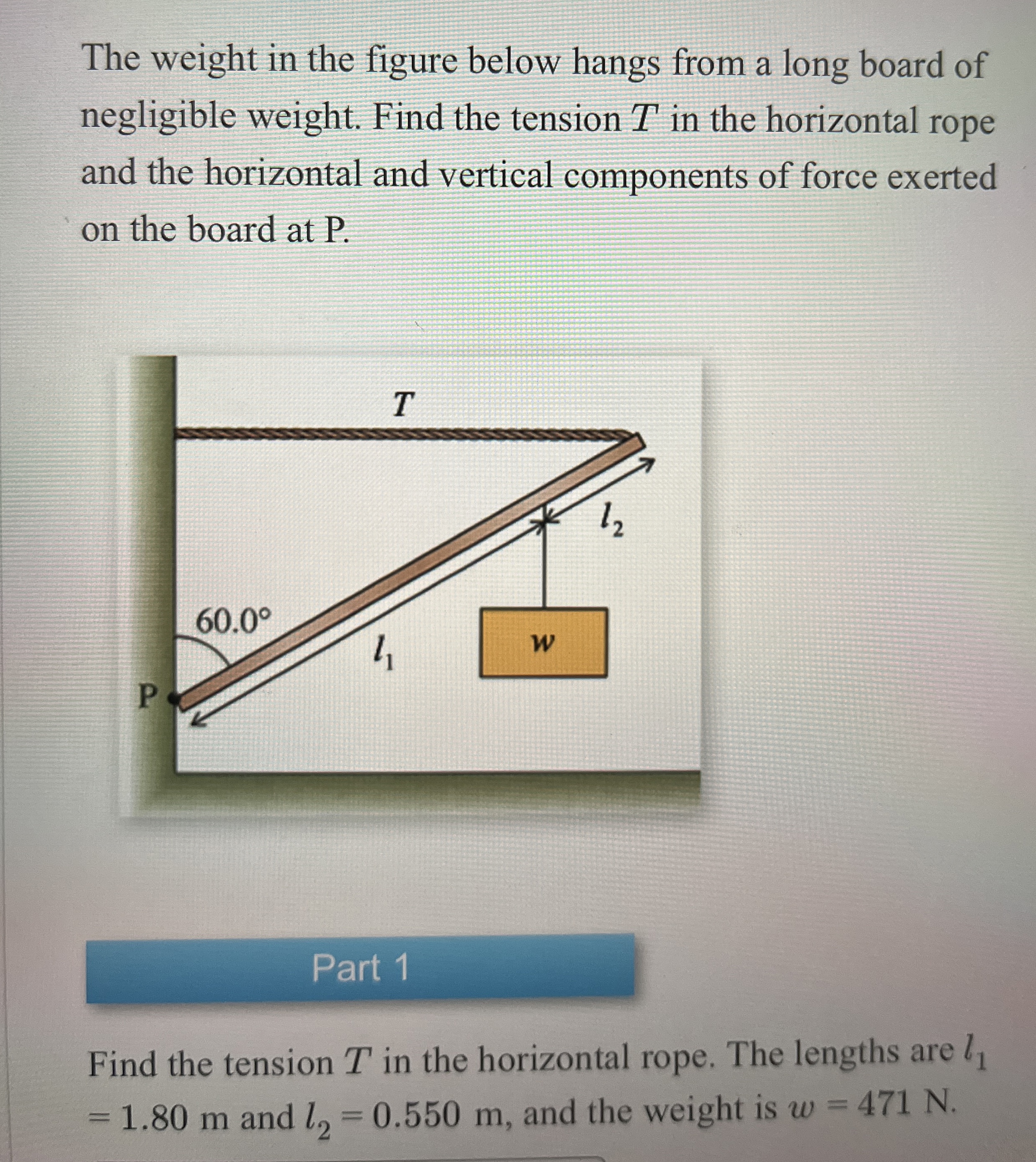 The weight in the figure below hangs from a long