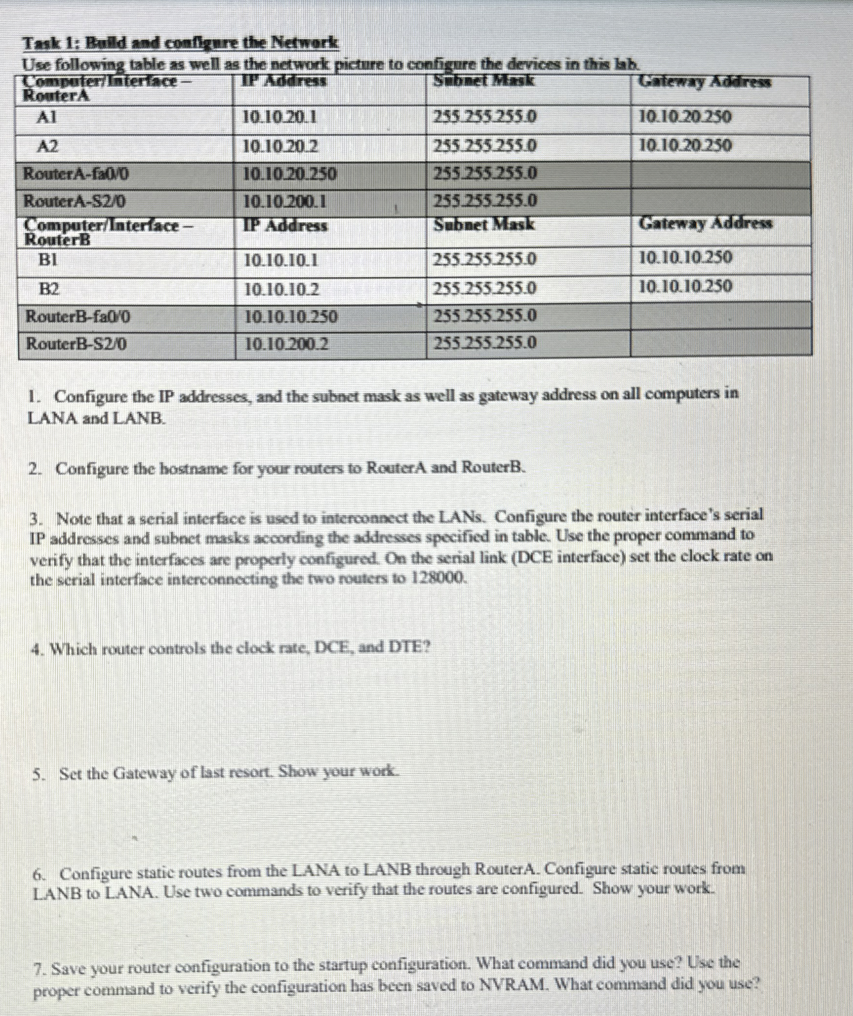 Task 1 : Bulld and conflqure the Netwark Use