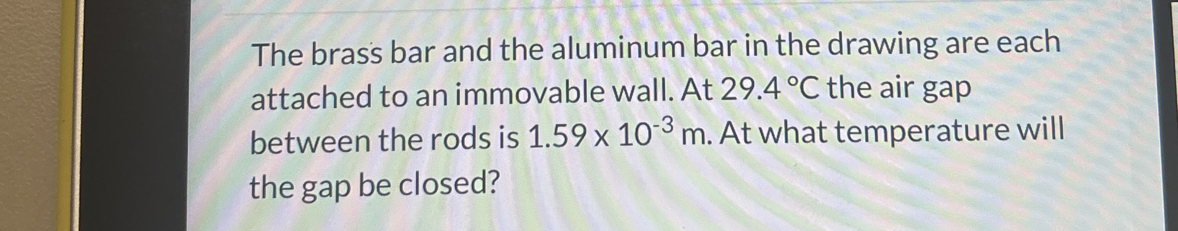 The brass bar and the aluminum bar in the drawing