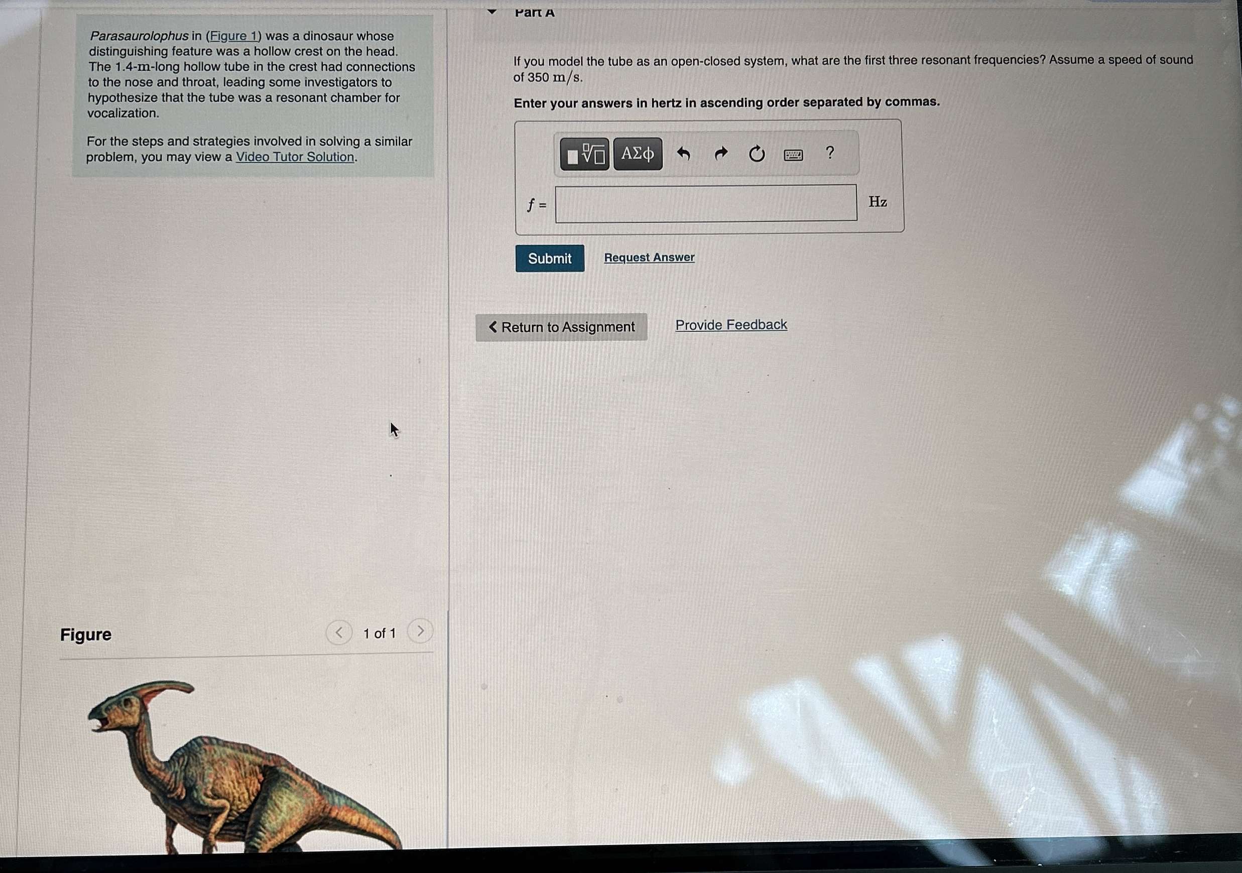 Parasaurolophus in ( Figure 1 ) was a dinosaur