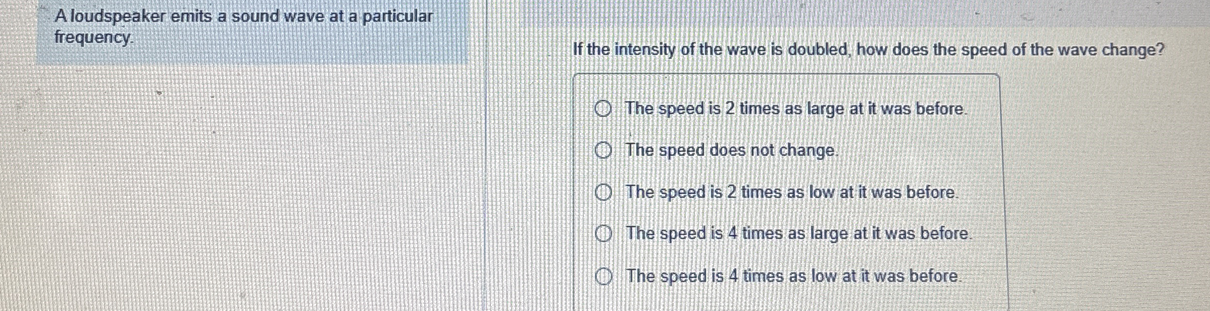 A loudspeaker emits a sound wave at a particular