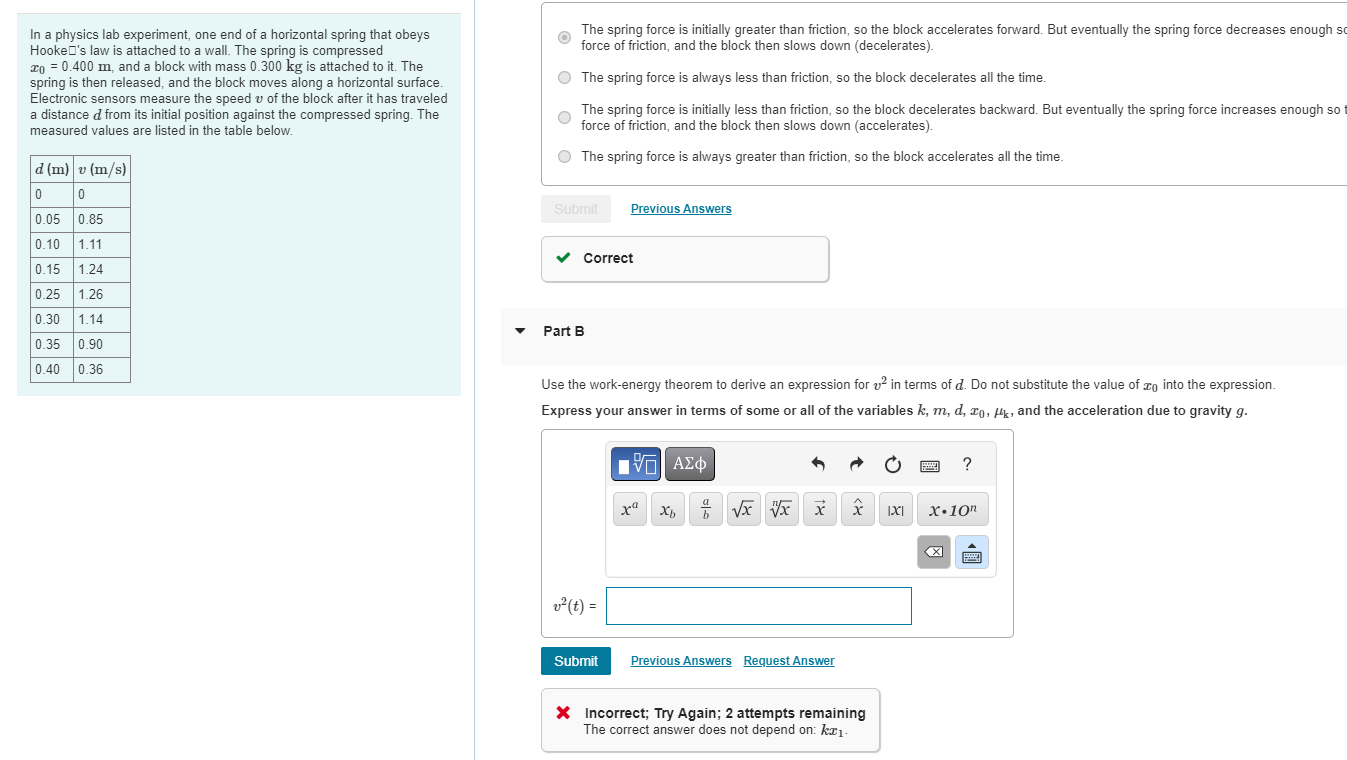 In a physics lab experiment, one end of a
