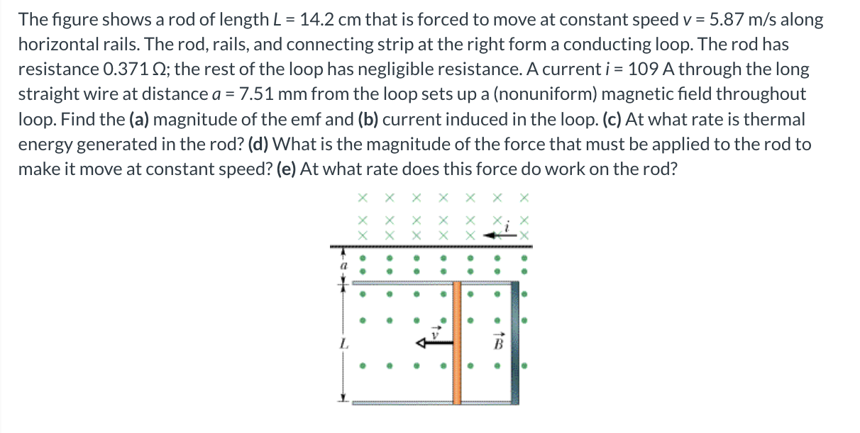 The figure shows a rod of length \ ( L = 1 4 . 2
