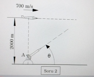 A noktasinda g r len u aksavar ile yerden 2 km y