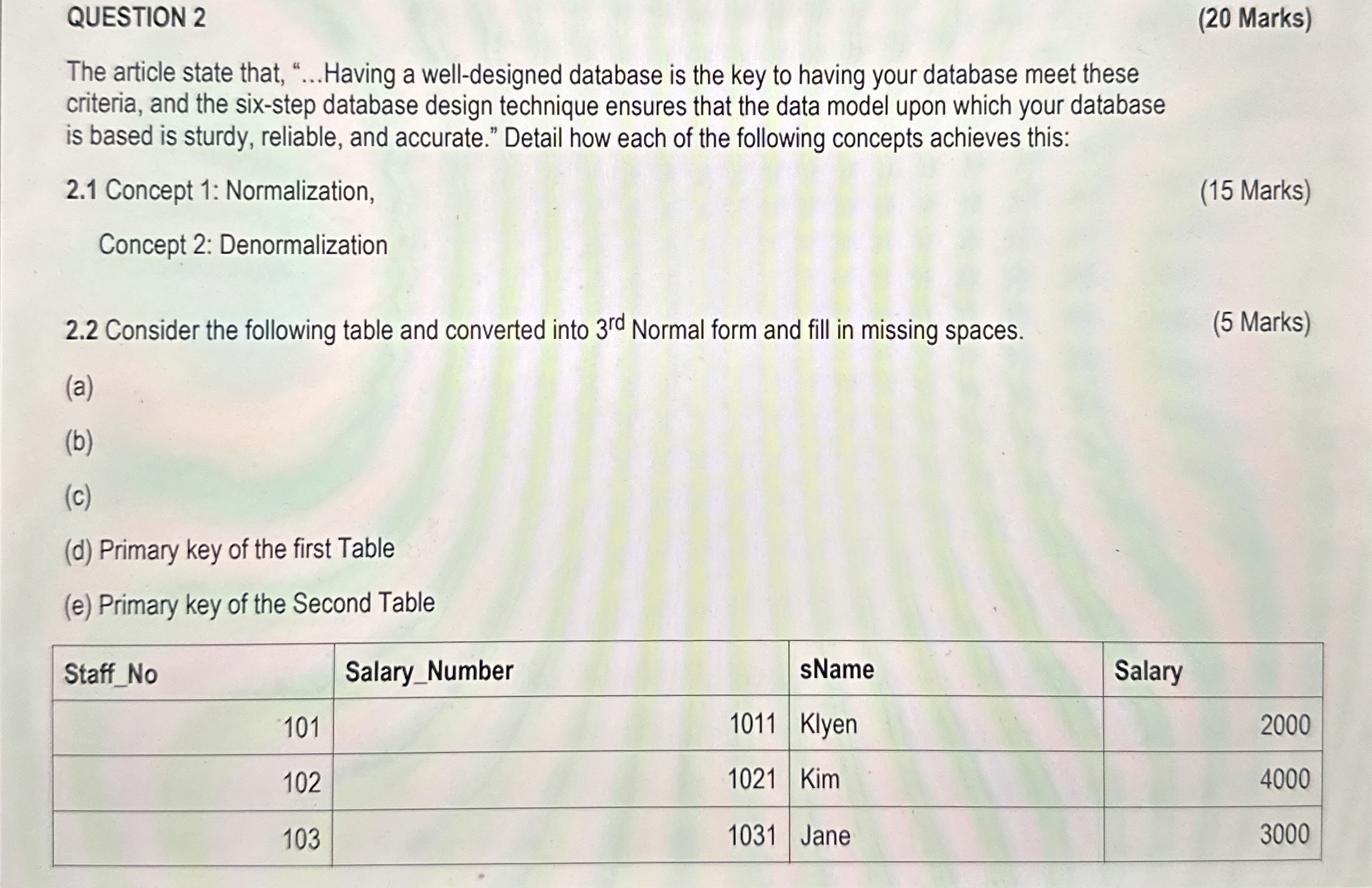 QUESTION 2 ( 2 0 Marks ) The article state that,
