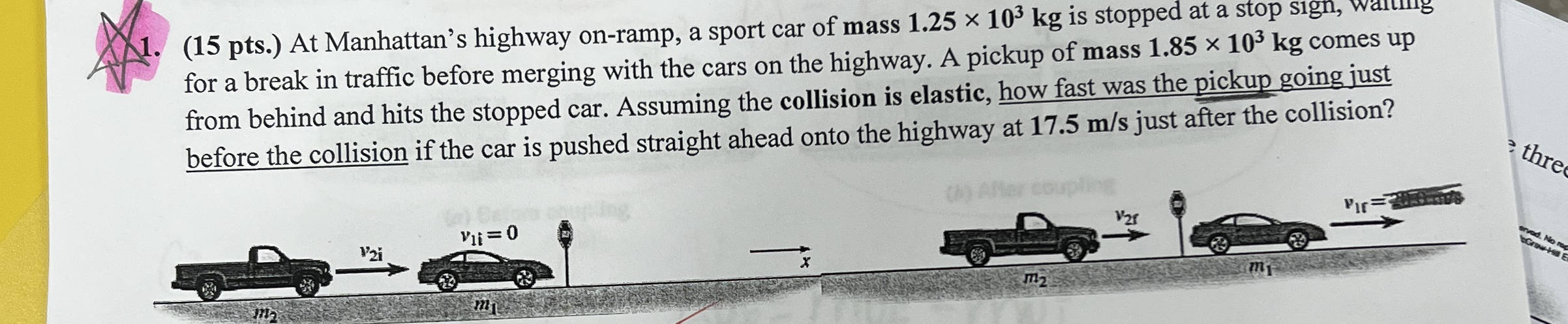 ( 1 5 pts . ) At Manhattan's highway on - ramp, a