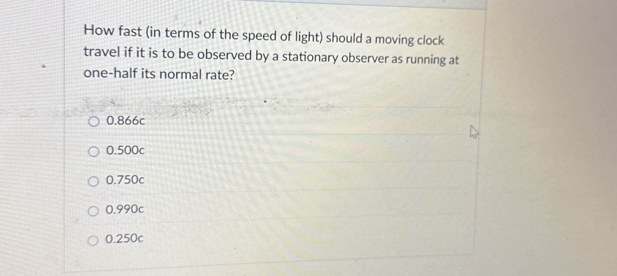 How fast ( in terms of the speed of light )