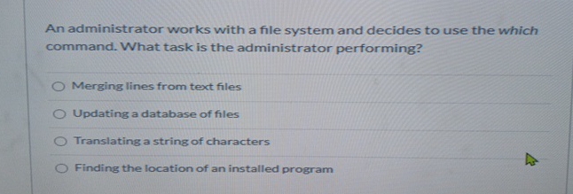 An administrator works with a file system and
