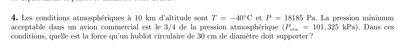 Les conditions atmosph riques 1 0 km d'altitude