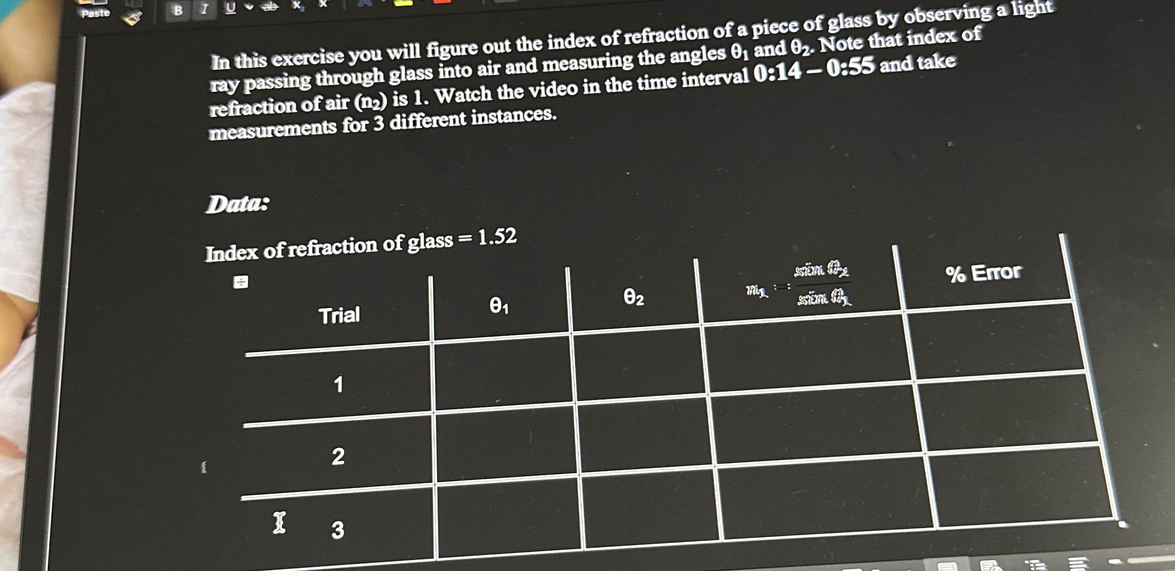 paste B I U b x 2 In this exercise you will