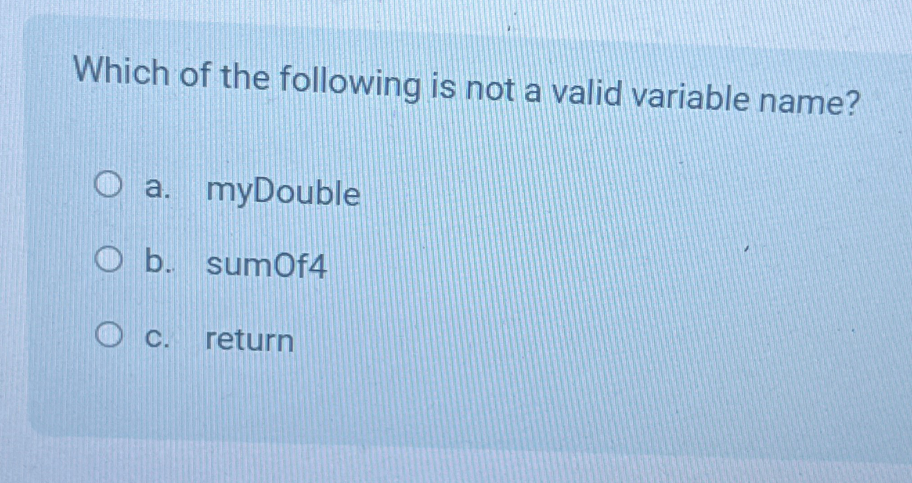 Which of the following is not a valid variable