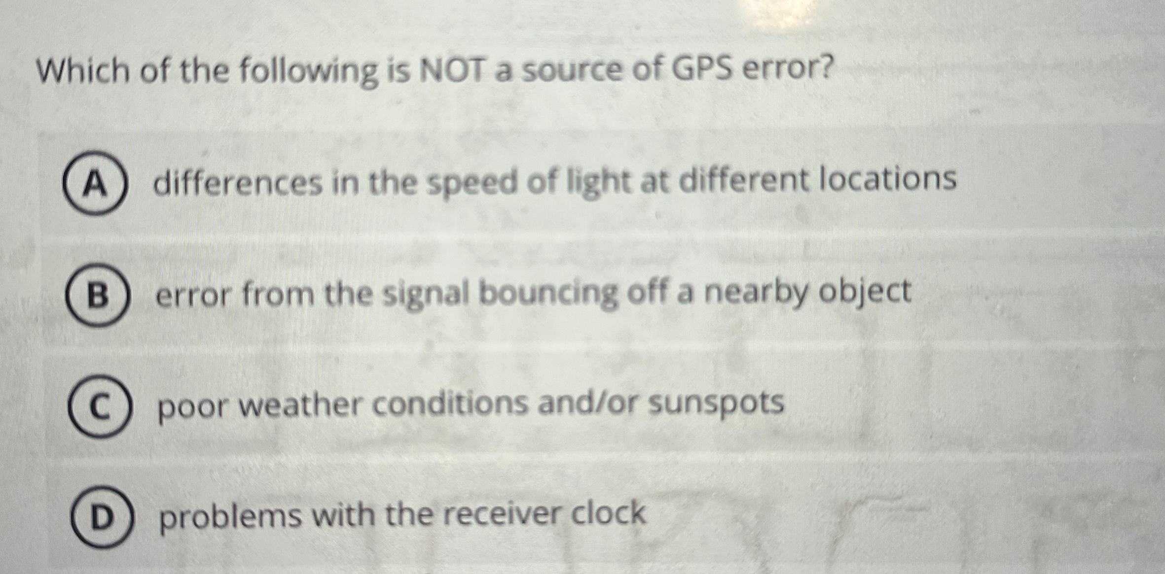 Which of the following is NOT a source of GPS