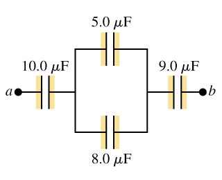 Figure 1 shows a system of four capacitors, where