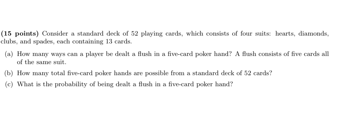 ( 1 5 points ) Consider a standard deck of 5 2